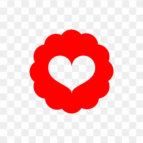 Heart icon red and white free
